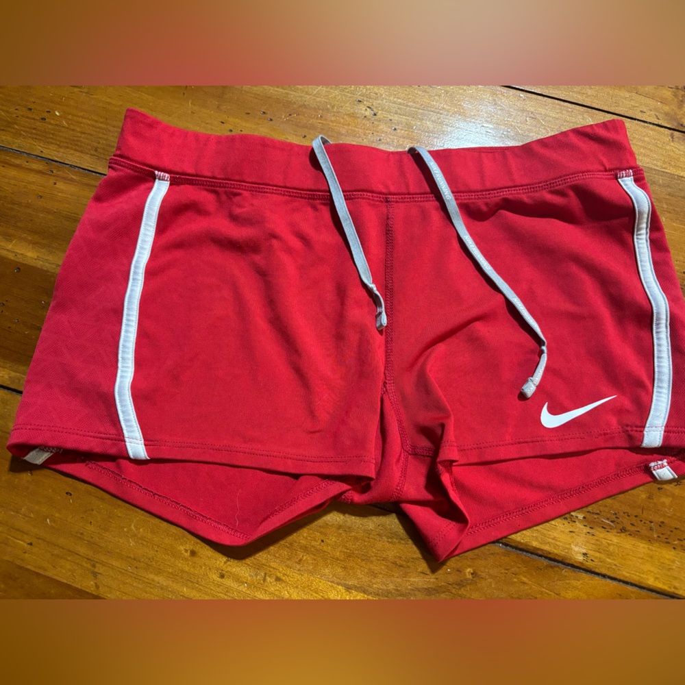 Nike Kids Red and White Shorts